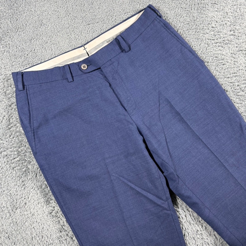 Suitsupply Brescia Dress Pants Mens 38x29 Blue 100% Wool Flat Front Italy Made
